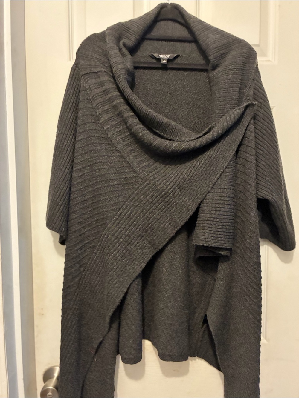 Vera Wang Cozy Charcoal Draped Cowl-Neck Women's Sweater